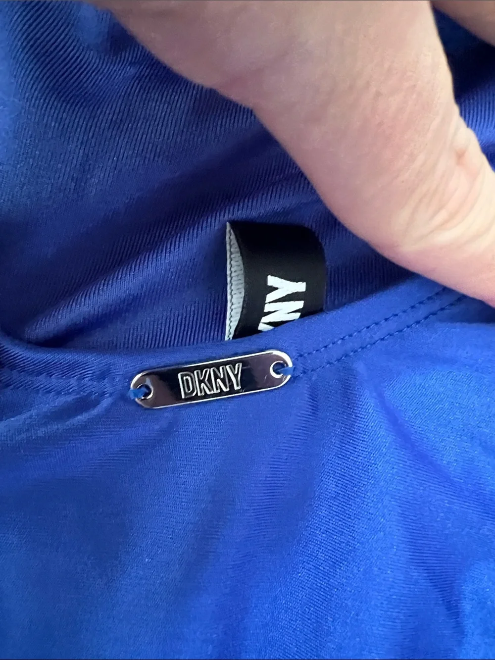 DKNY Royal Blue One-Piece Swimsuit Front Knot Size 8 NWOT - Picture 3 of 6